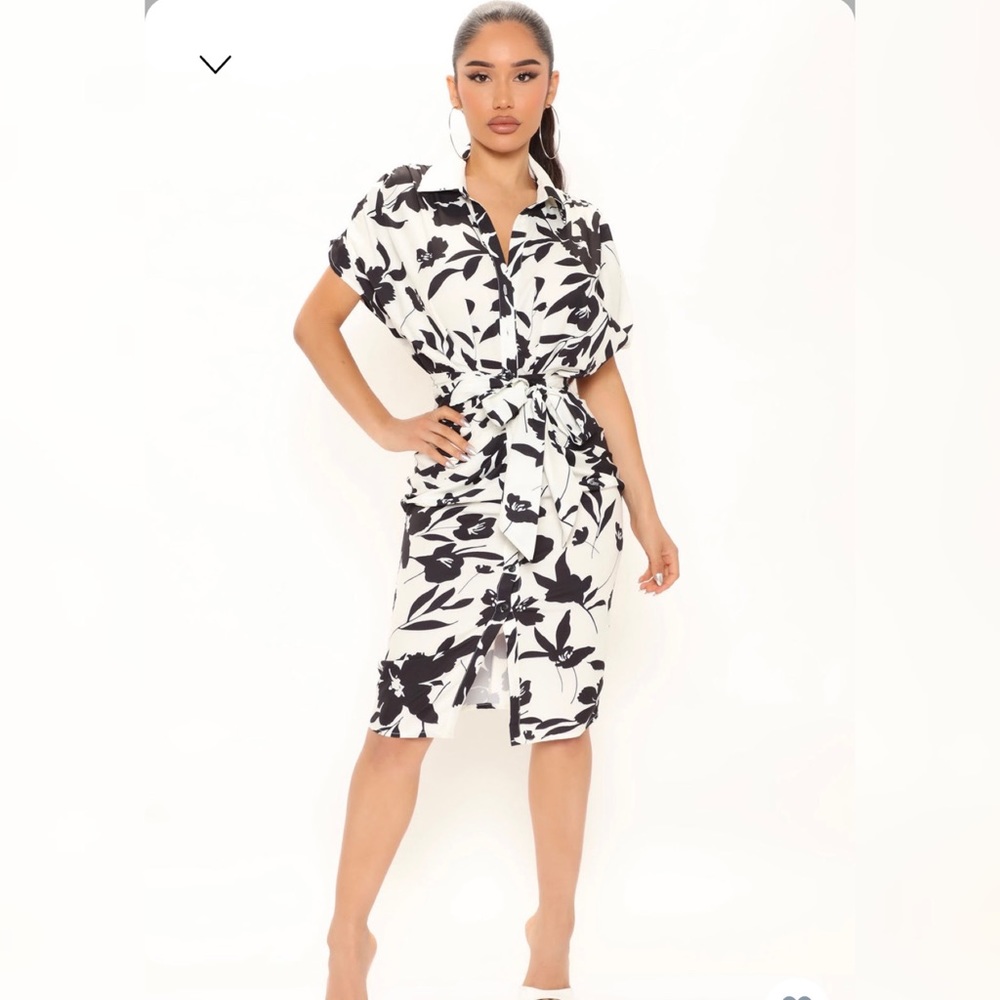 Floral black and white dress. Never worn